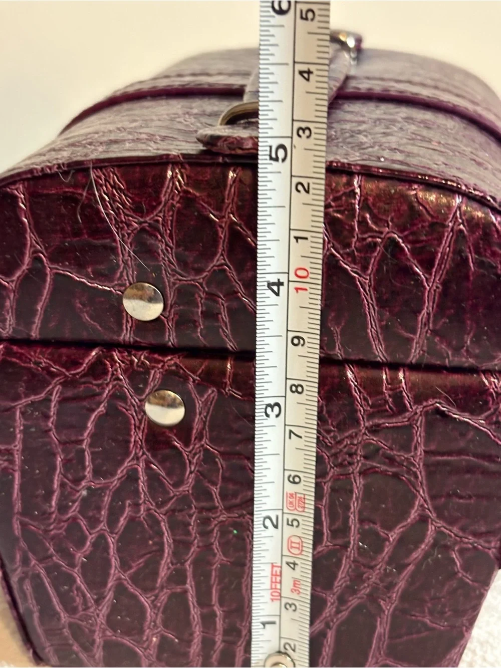 NWT Tuscan Designs Eggplant Crocodile Print Travel Jewelry Case